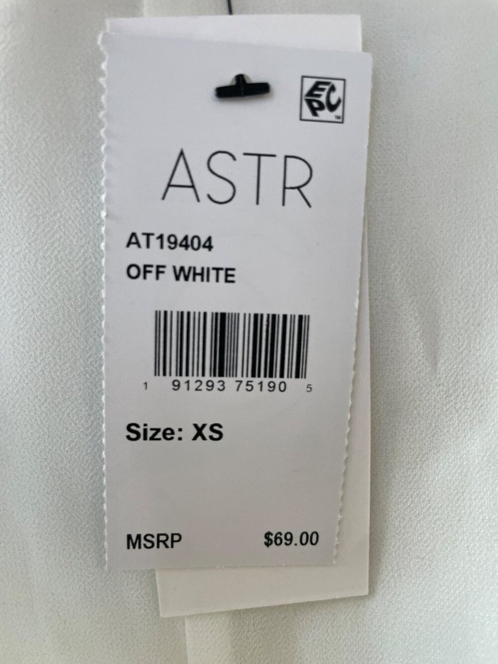 ASTR The Label Off-White Button-Front Lace Trim Blouse Women's Sz XS DEFECT NWT - Picture 6 of 8